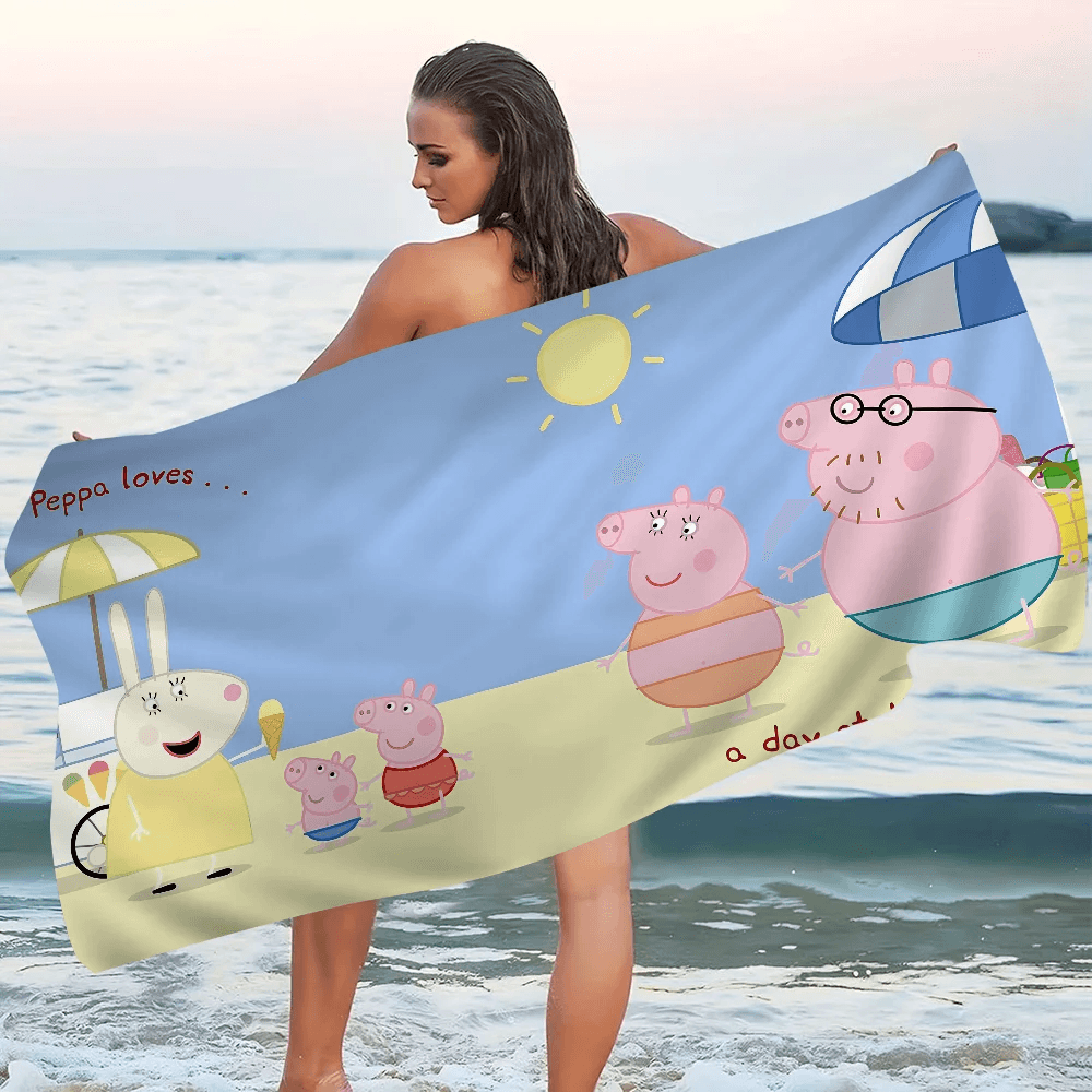 Cartoon P-Peppa Pig Microfiber Beach Towel Absorbent Quick Dry Soft Yoga Swimming Resort Mountain Climbing Towel - P12 Hub Europe
