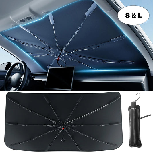 2024 Car Windshield Sun Shade Umbrella Foldable Sunshade Front Window Cover for UV Block Heat Protection Protector Parasol