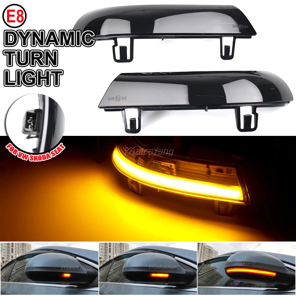 LED Dynamic Turn Signal Light For VW Passat B6 GOLF 5 Jetta MK5 Passat B5.5 GTI V Sharan Flowing Water Blinker Flashing Light