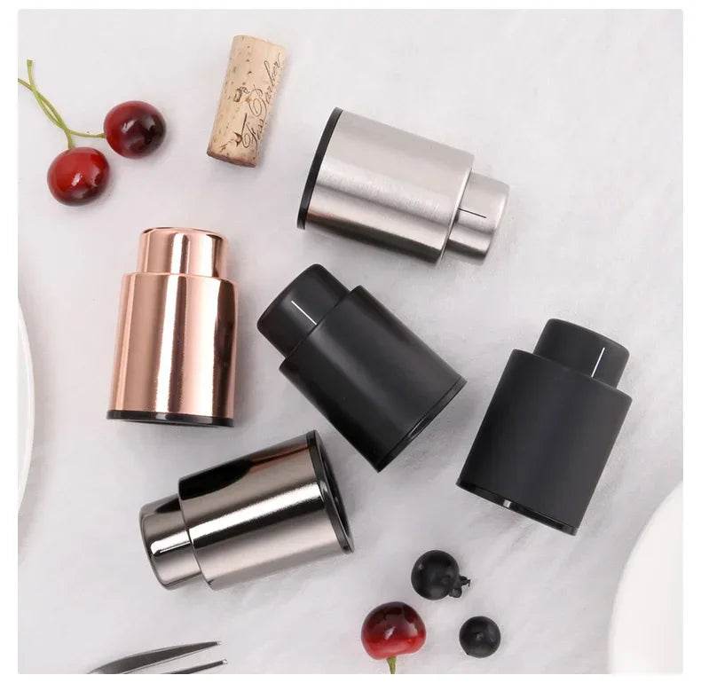 Wine Plug Vacuum Retain Freshness Champagne Stopper Red Wine Stopper Stainless Steel Wine Bottle Cap Leak-Proof Sealing. - P12 Hub Europe