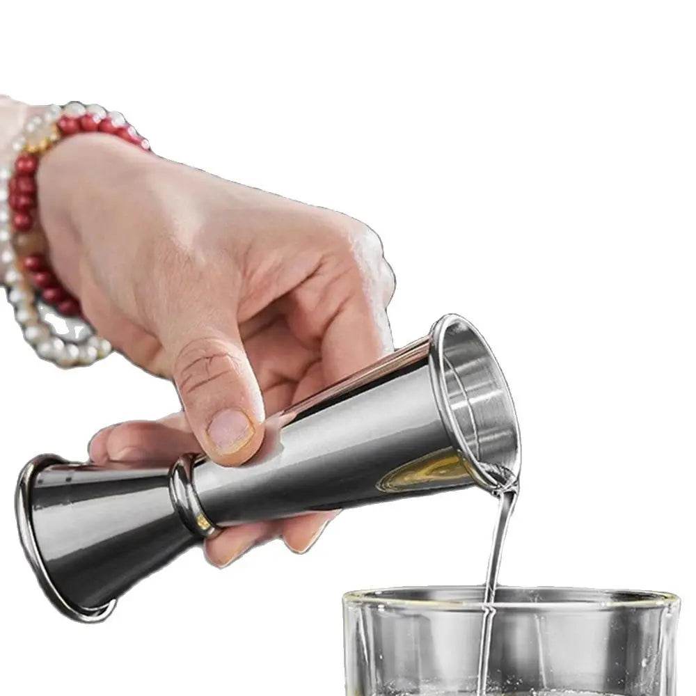 New Dual Shot Stainless Steel Measure Cup Cocktail Shaker Drink Spirit Measure Jigger Kitchen Bar Barware Tools - P12 Hub Europe