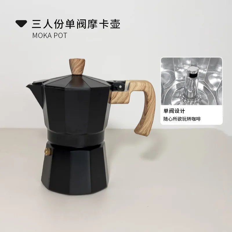 Triple Portable Moka Pot,Espresso Extraction Coffee Filter Pot Filter Cups,Single Valve Electric Coffee Maker
