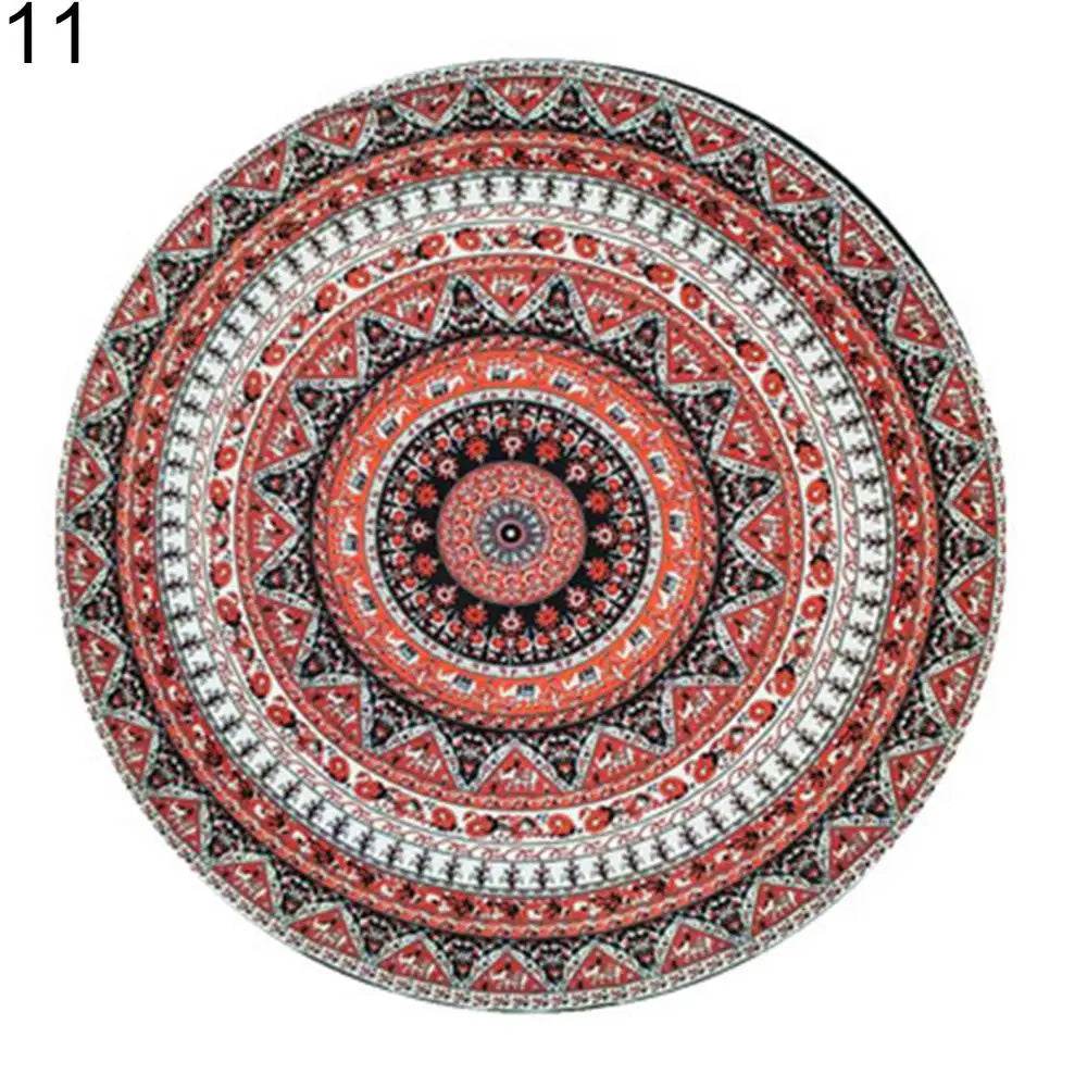 Large Aldult Beach Towel Vintage Round Chiffon Anti-sunlight Shawl Beach Towel Outdoor Yoga Picnic Mat - P12 Hub Europe