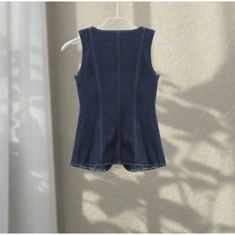 Vintage Denim Crop Top Set - P12 Hub Europe