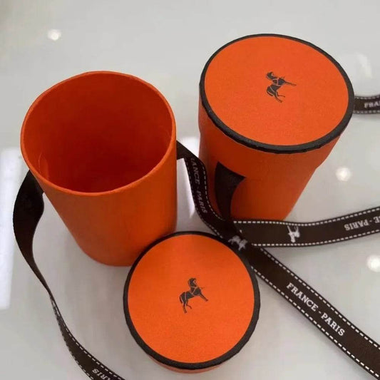 French Orange Cylinder Scarf Ribbon Gift Box Set High-end Boutique Gift Box Preferred Gift Set High-quality Scarf Gift Box - P12 Hub Europe