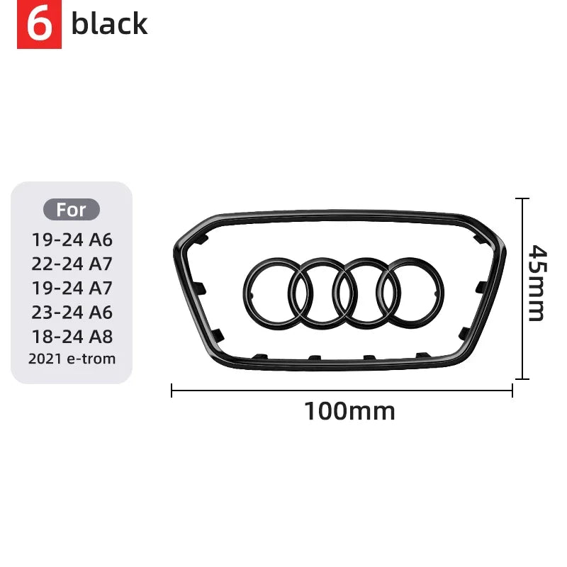 Car Steering Wheel Center Emblem Logo Sticker For AUDI Trim Frame Badge Decor Ring Cover Auto Accessories Q5 Q3 Q7 A3 A4 A6 S3