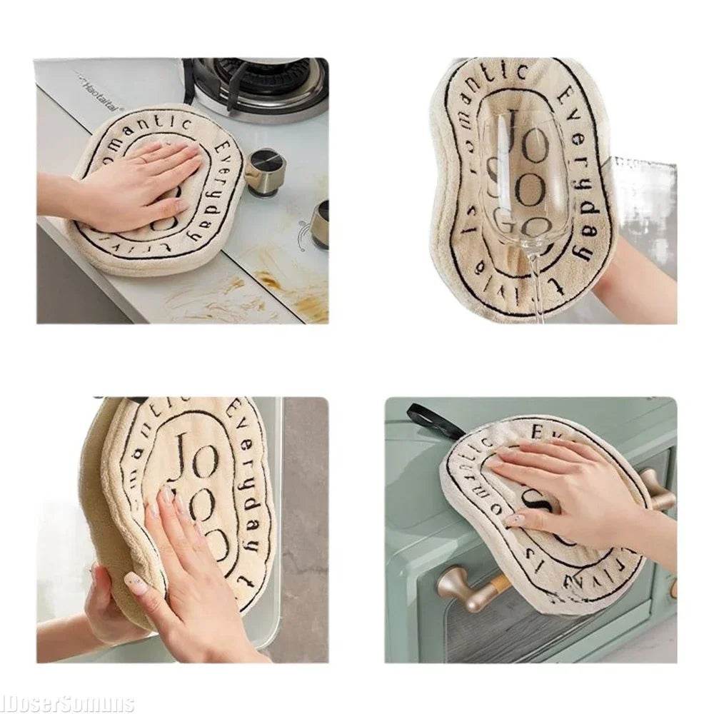 Coral Velvet Hand Towel Hand Towel Home Convenient Hanging Thickened Kitchen and Double-layer Speed Dry Absorbent Hand Cloth - P12 Hub Europe
