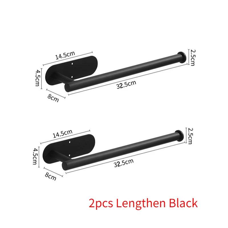 Self Adhesive Toilet Paper Towel Holder Punch-free Roll Paper Holder Kitchen Hook Storage Holder Stainless Steel Wall Mount - P12 Hub Europe