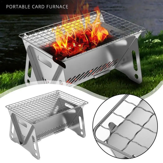 Steel Incinerator Grill BBQ Charcoal Stove Outdoor Picnic Portable Folding Stove Camping Equipment Kitchen Supplies