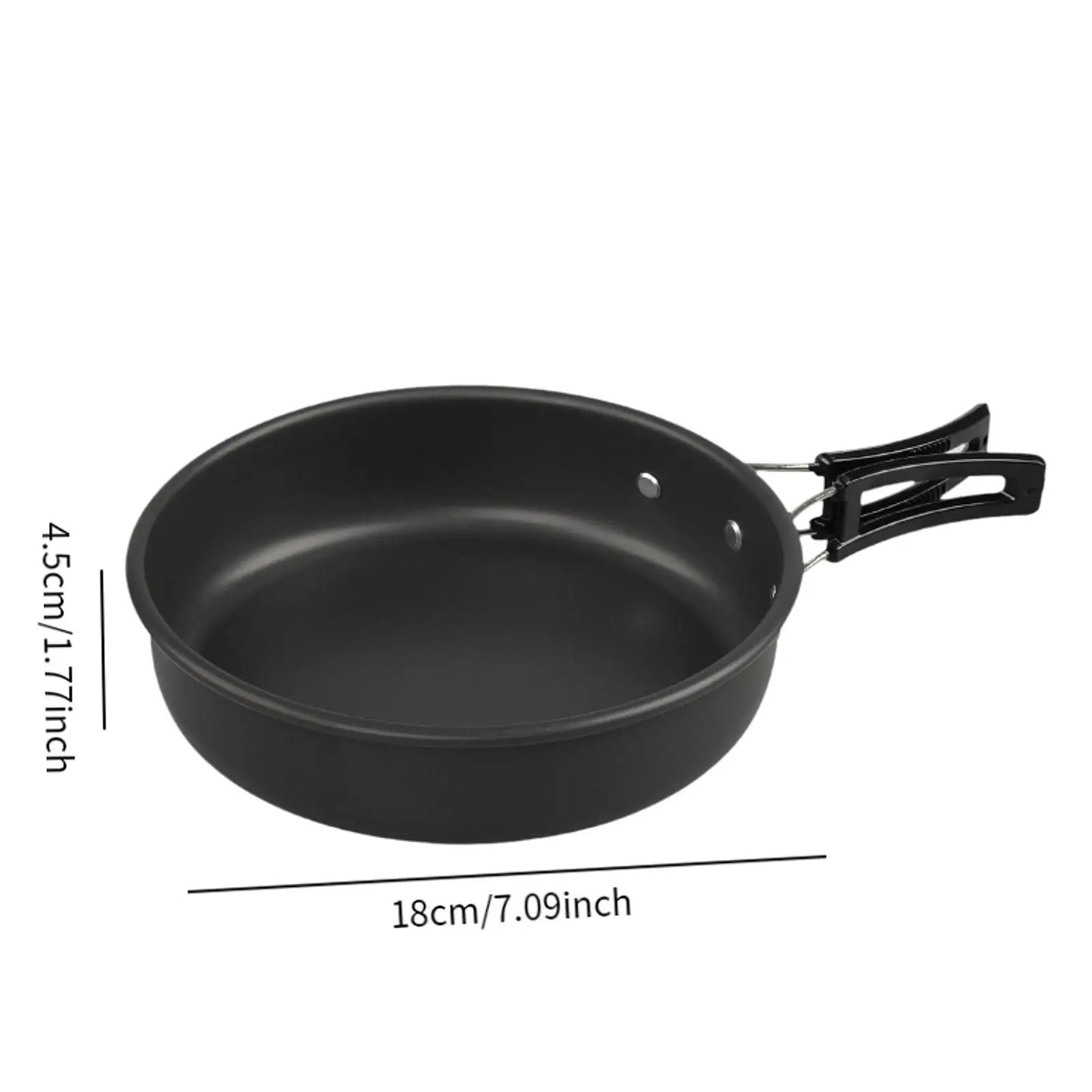 Camping Frying Pan Nonstick Portable Cooking Pan Camping Cookware with Folding Handle for Backpacking BBQ Outdoor Picnic Travel
