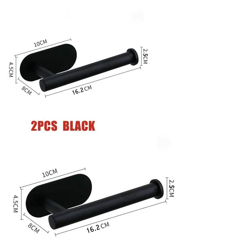 Stainless Steel Paper Towel Holder for Bathroom Kitchen No Punch Wall Mount Tissue Towel Roll Self Adhesive Toilet Storage Rack - P12 Hub Europe