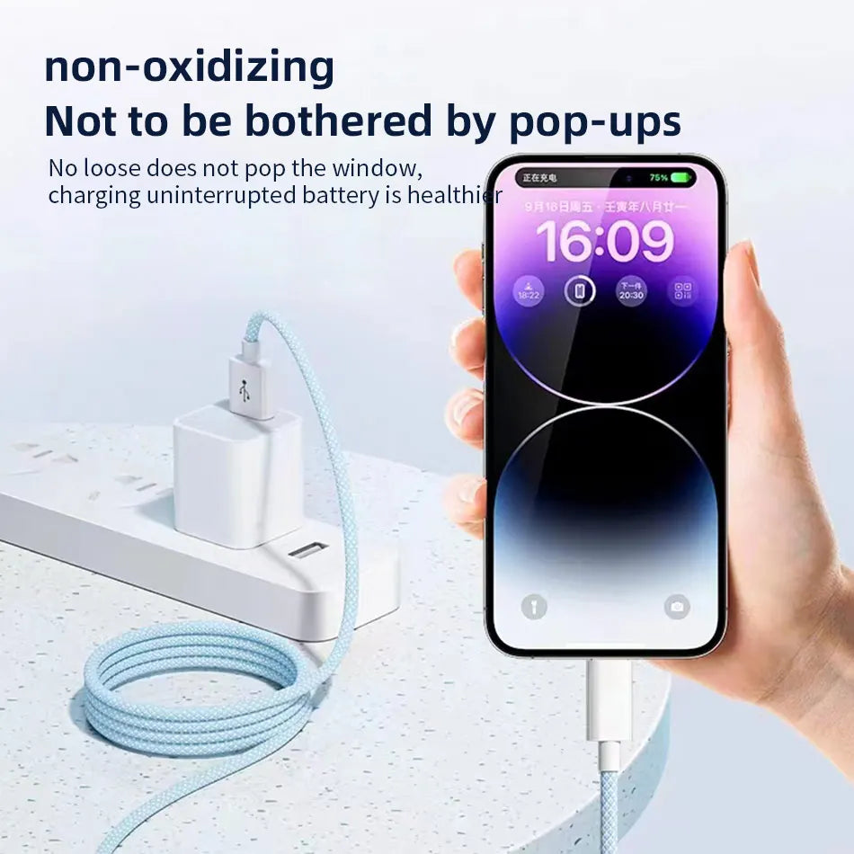 66W 3 In 1 Fast Charging Cable 6A Micro USB Type C Data Cable For Xiaomi Super Fast Charger Nylon Braid Cable 1.2M/2M/3M