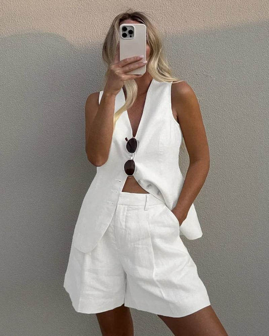 Wolfeel Cotton Linen Shorts Set - P12 Hub Europe