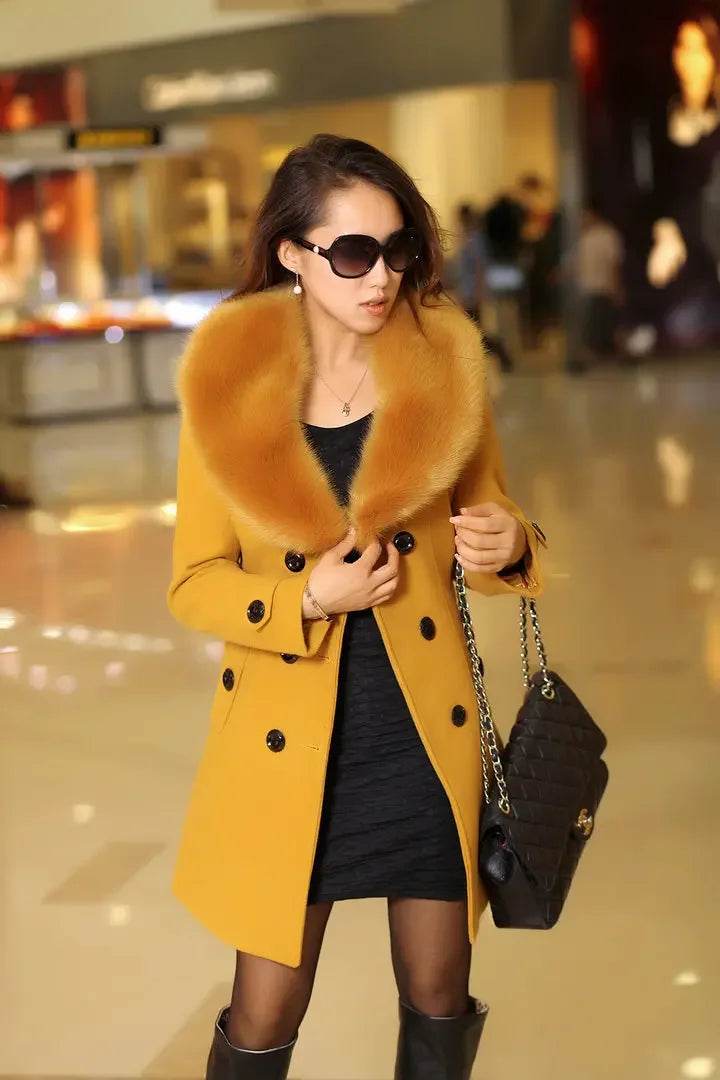 Warm Korean Fur Collar Coat - P12 Hub Europe