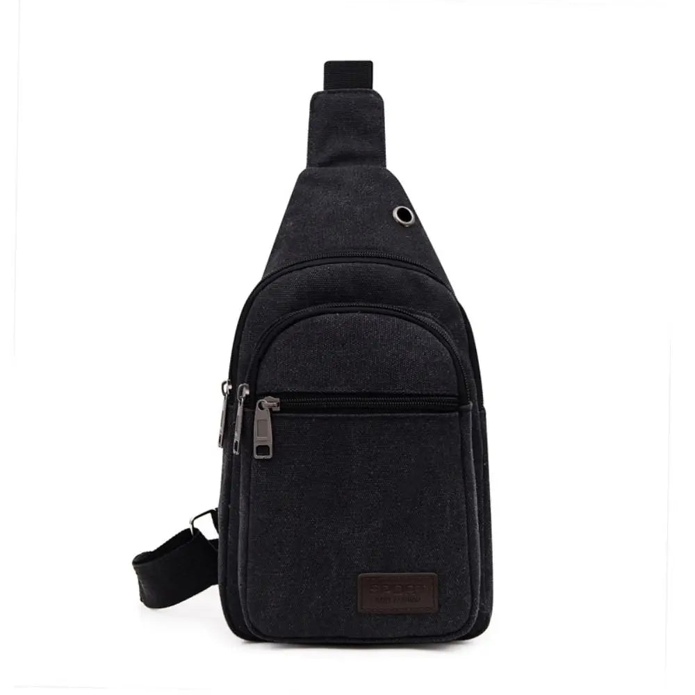 New Canvas Men Chest Bag Large Capacity Chest Pack Casual Sling Bag Sports Male Shoulder Bag Outdoor Crossbody Bag