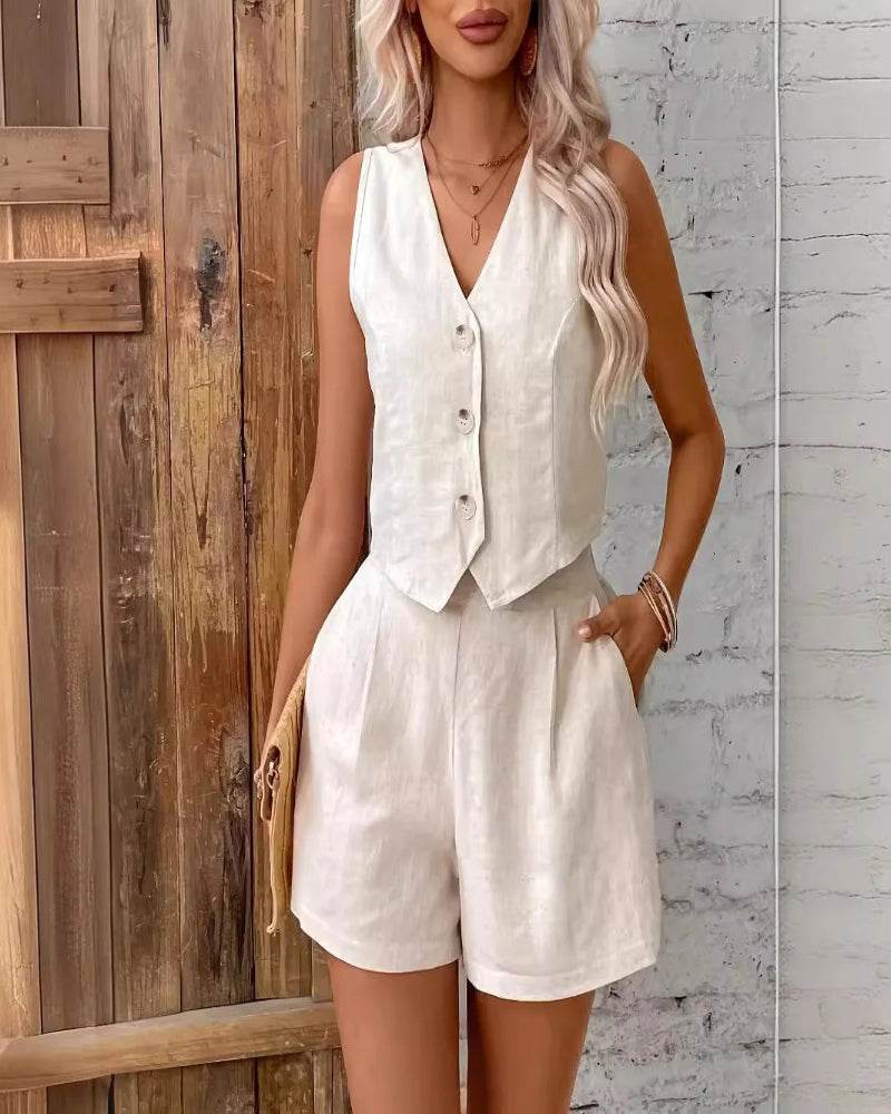 Women Solid Sling Shorts Set - P12 Hub Europe