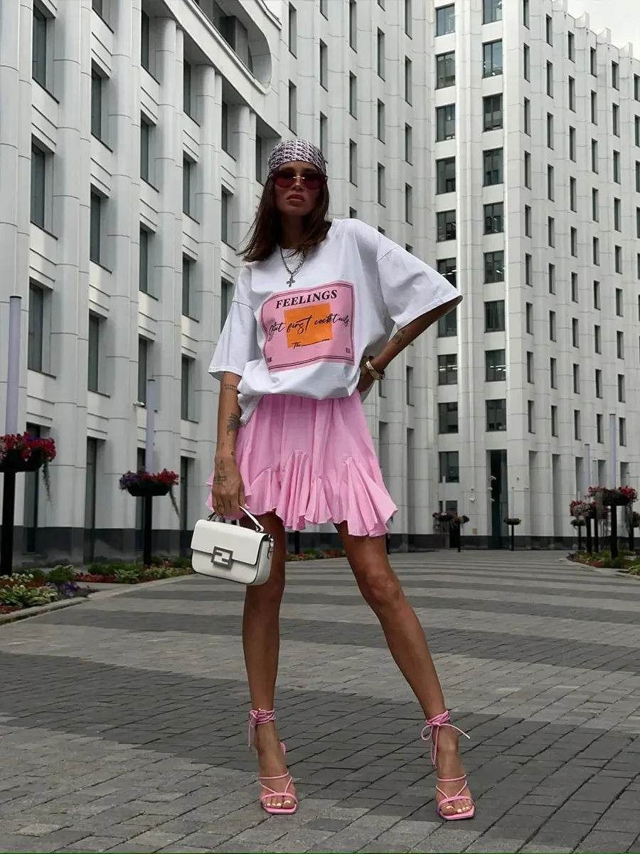 Women's White Ruffle Mini Skirt - P12 Hub Europe