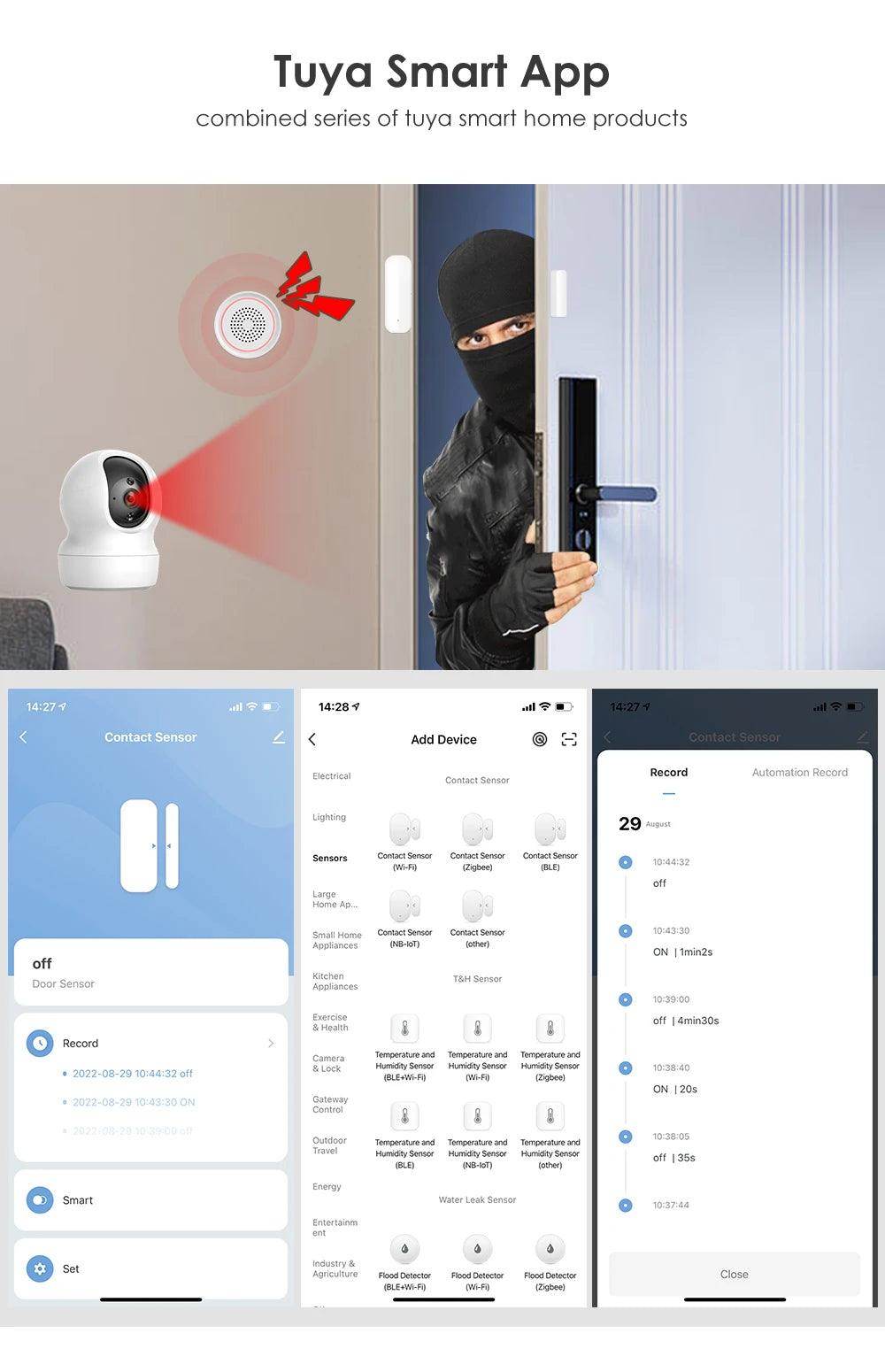 Sensor Door Tuya WiFi Smart Home - P12 Hub Europe