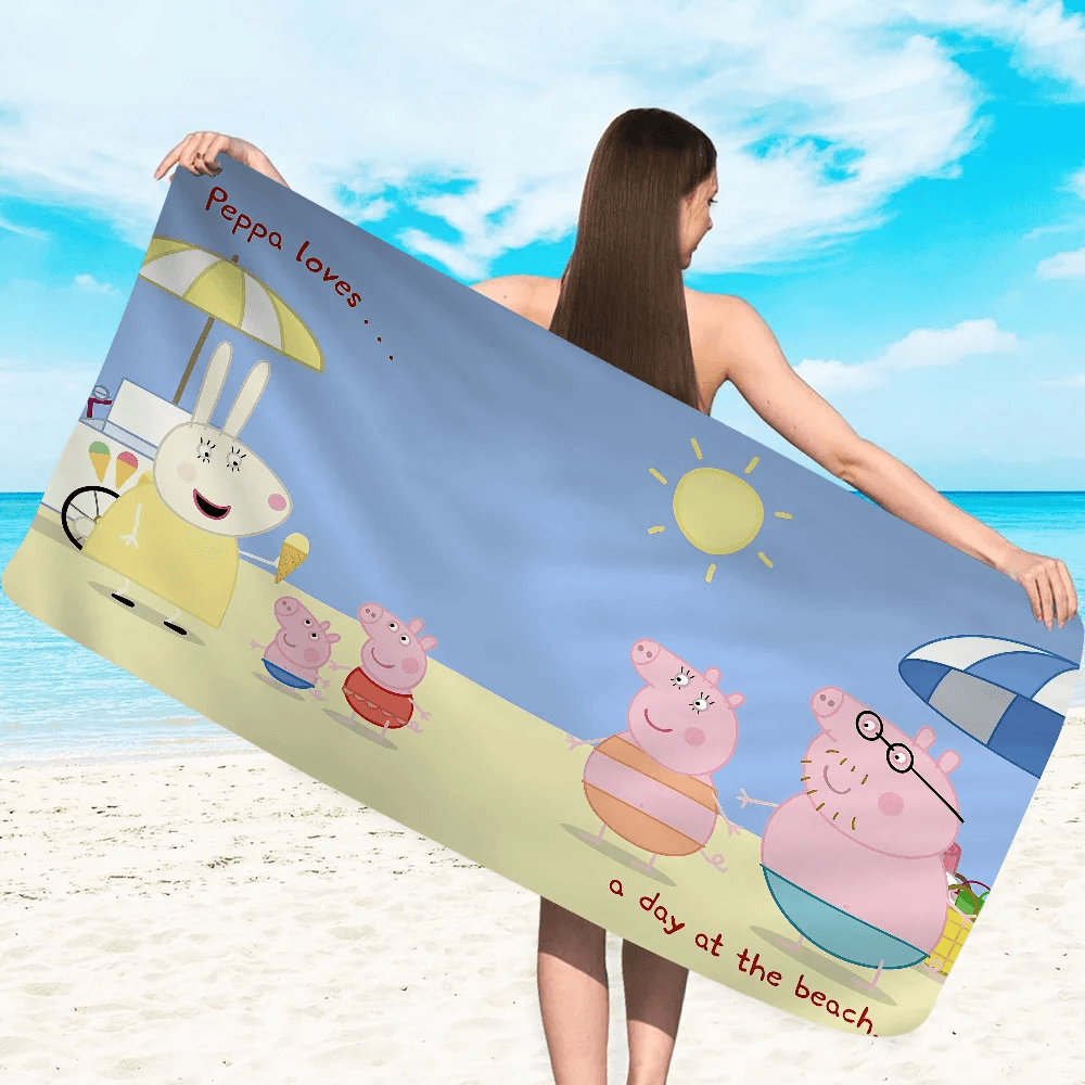 Cartoon P-Peppa Pig Microfiber Beach Towel Absorbent Quick Dry Soft Yoga Swimming Resort Mountain Climbing Towel - P12 Hub Europe