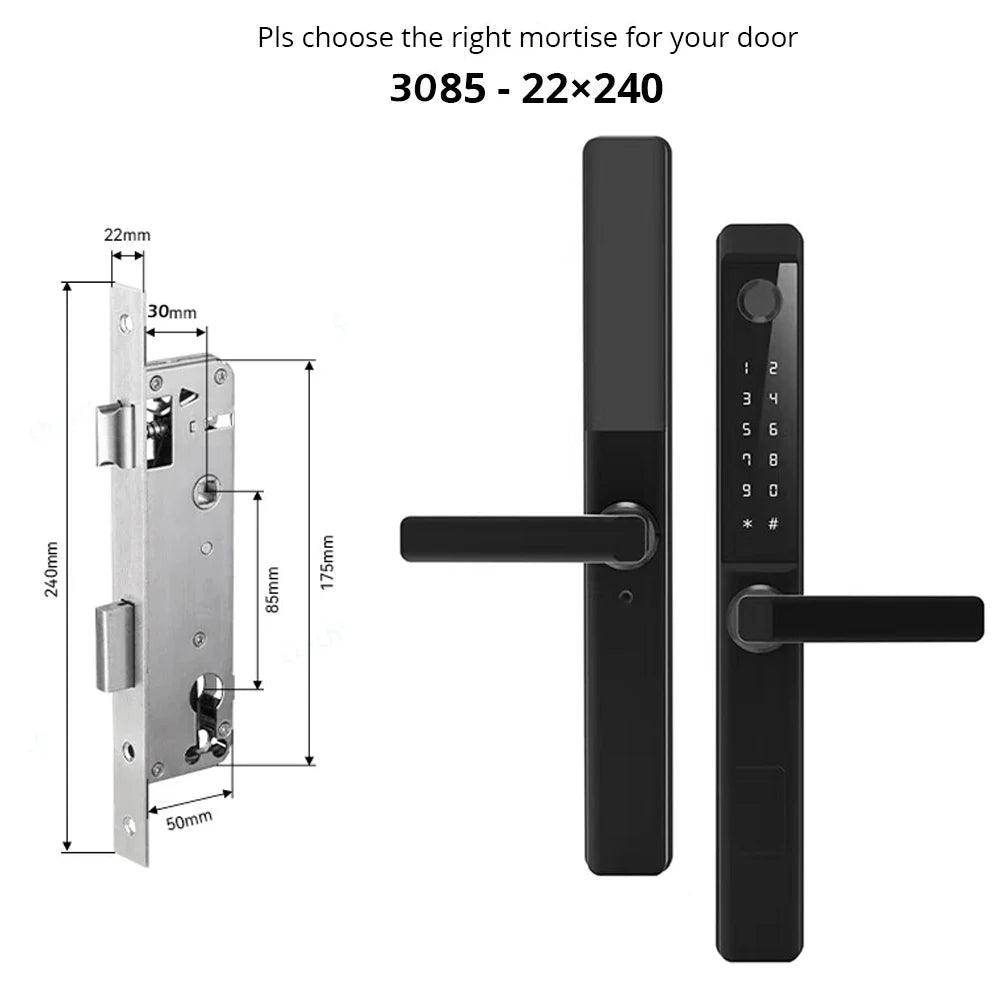Fingerprint WiFi Smart Lock , App, Glass/Patio Door, IP68 - P12 Hub Europe