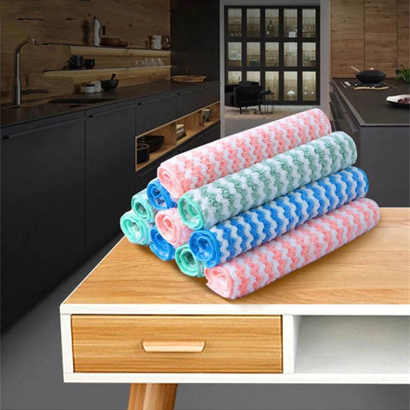 Coral Fleece Dishcloths Thickened Kitchen Cleaning Towel Absorbent Non-stick Oil Microfiber Rag Pan Pot Dish Wipe Cloth - P12 Hub Europe