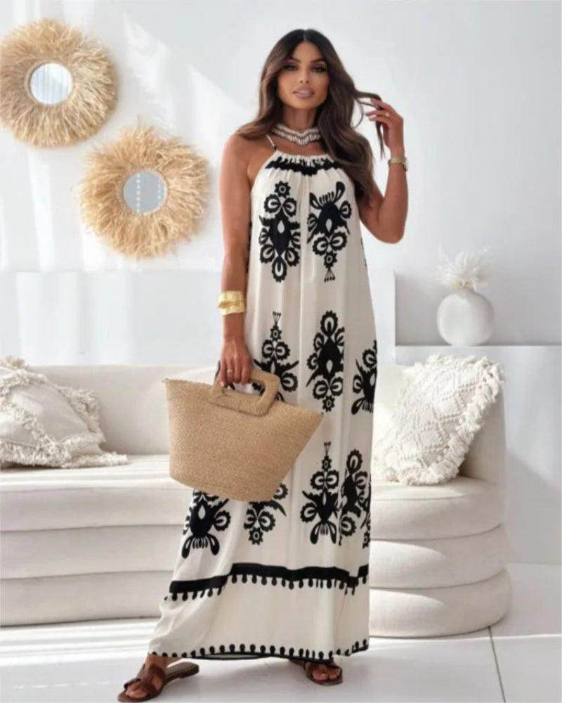 Spaghetti Strap Maxi Dress Elegant Boho Party - P12 Hub Europe