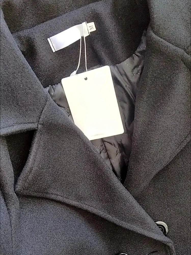 Black X-Long Office Wool Coat - P12 Hub Europe