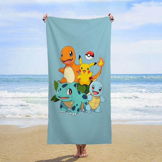 Pokemon Sea Beach Towel Large Bath Towels Bathroom Customized Serviette Microfibre Microfiber Quick Drying Gym Shower Hair Dry - P12 Hub Europe
