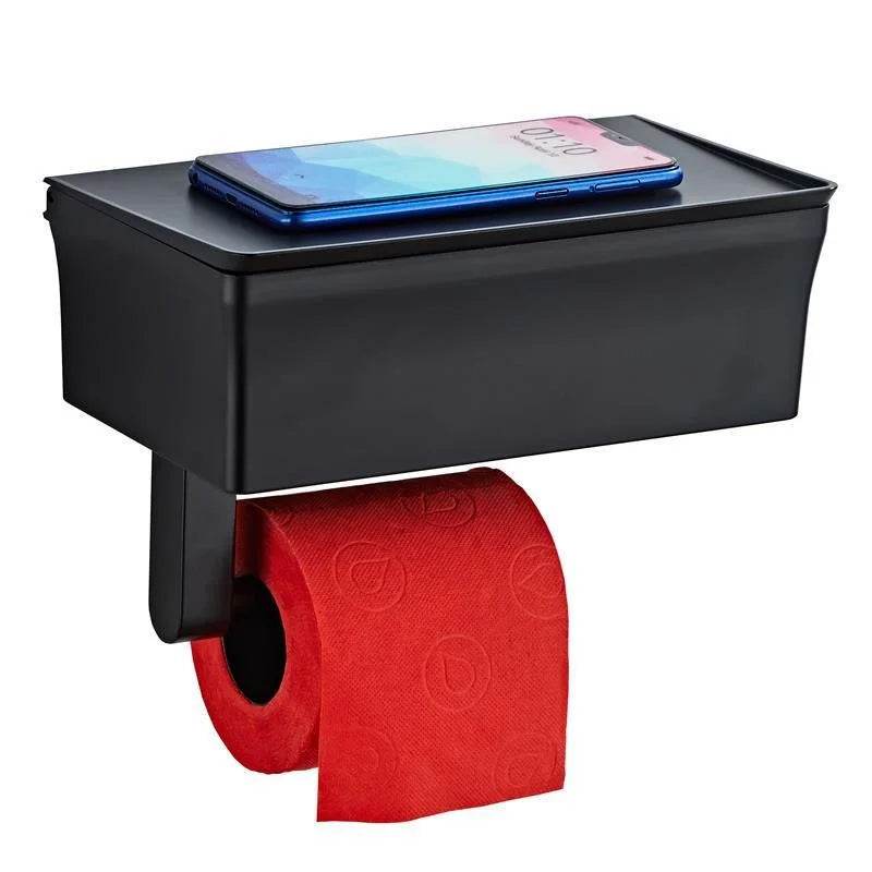 2 In 1 Home Adhesive Toilet Paper Holder Box with Shelf and Storage Box Wall Mount Toilet Paper Roll Box - P12 Hub Europe