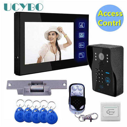 Video Intercom Kit 7"RFID, Password, Remote Unlock, Electric Lock - P12 Hub Europe