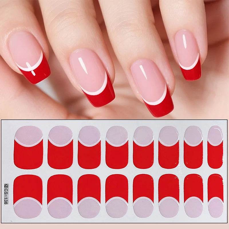 Full Cover Gradient Nail Stickers Multi Color -