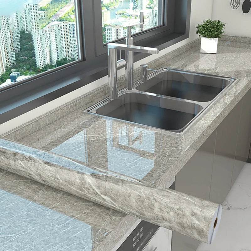 10M Marble Kitchen Oil-Proof Film Waterproof Self-adhesive Wall Tile Sticker Moisture-Proof Countertop Cabinet Cover Wallpaper - P12 Hub Europe