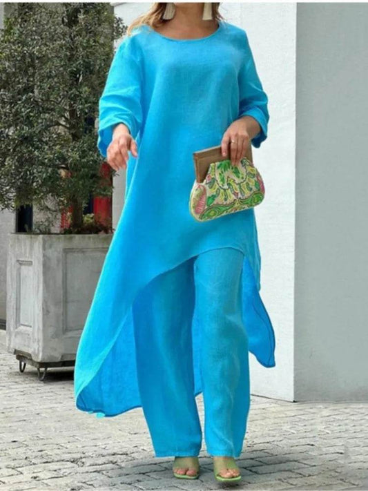 Cotton Linen Irregular Pants Set - P12 Hub Europe