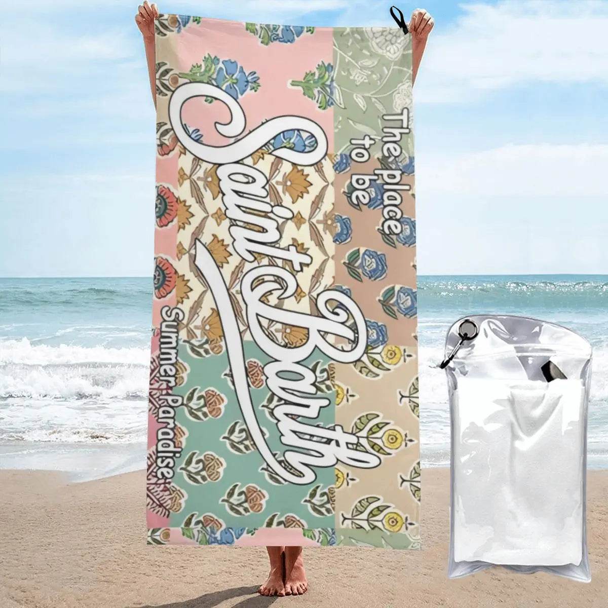 Microfiber Bath Towel S-Saint B-Barth Print Quick Dry Sandless Beach Blanket Soft Comfortable for Men Women Camping Pool Towel - P12 Hub Europe