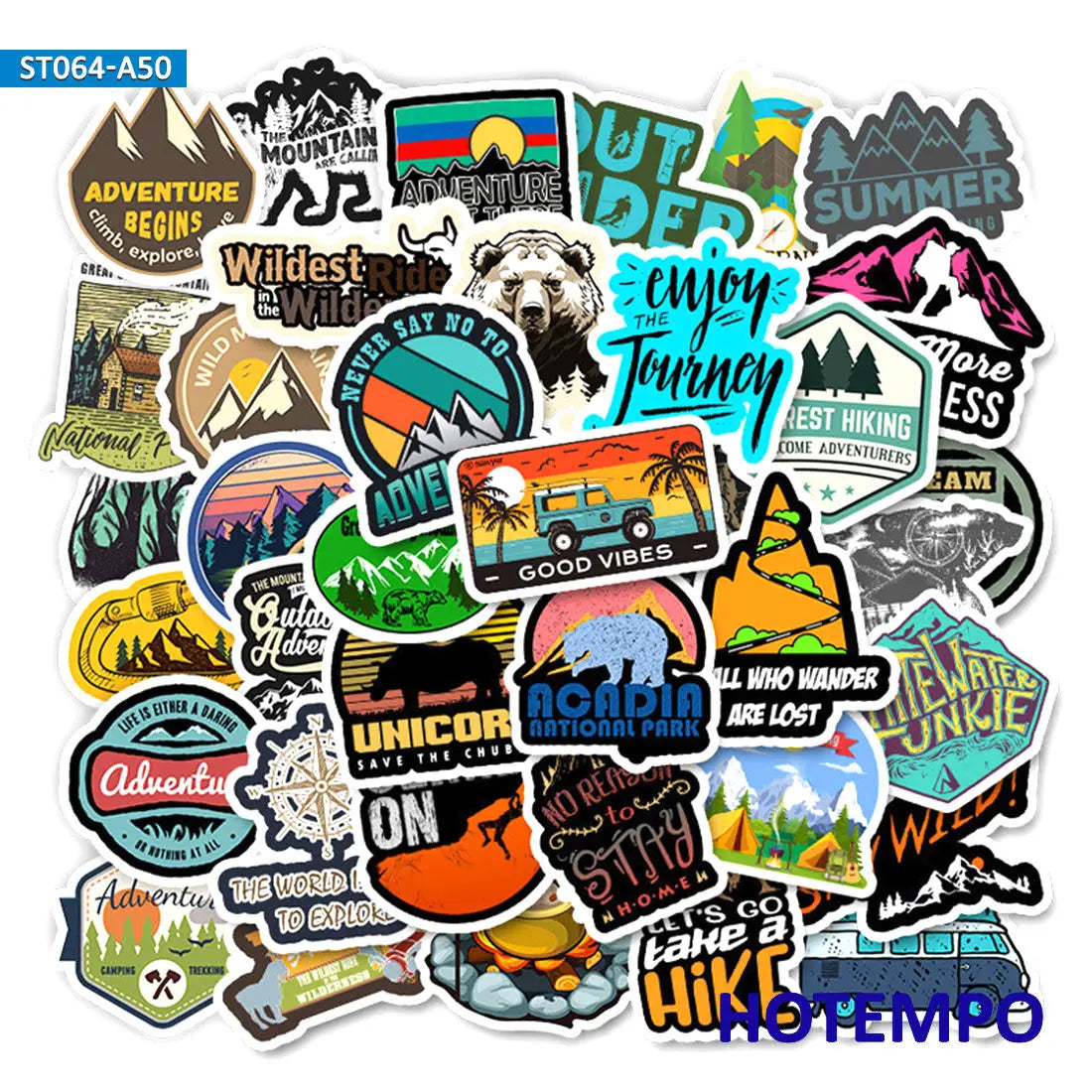 50Pieces Florida Miami Summer Sunshine Beach Surf Travel Stickers for Journal Luggage Guitar Car Bike Phone Laptop Sticker Toys