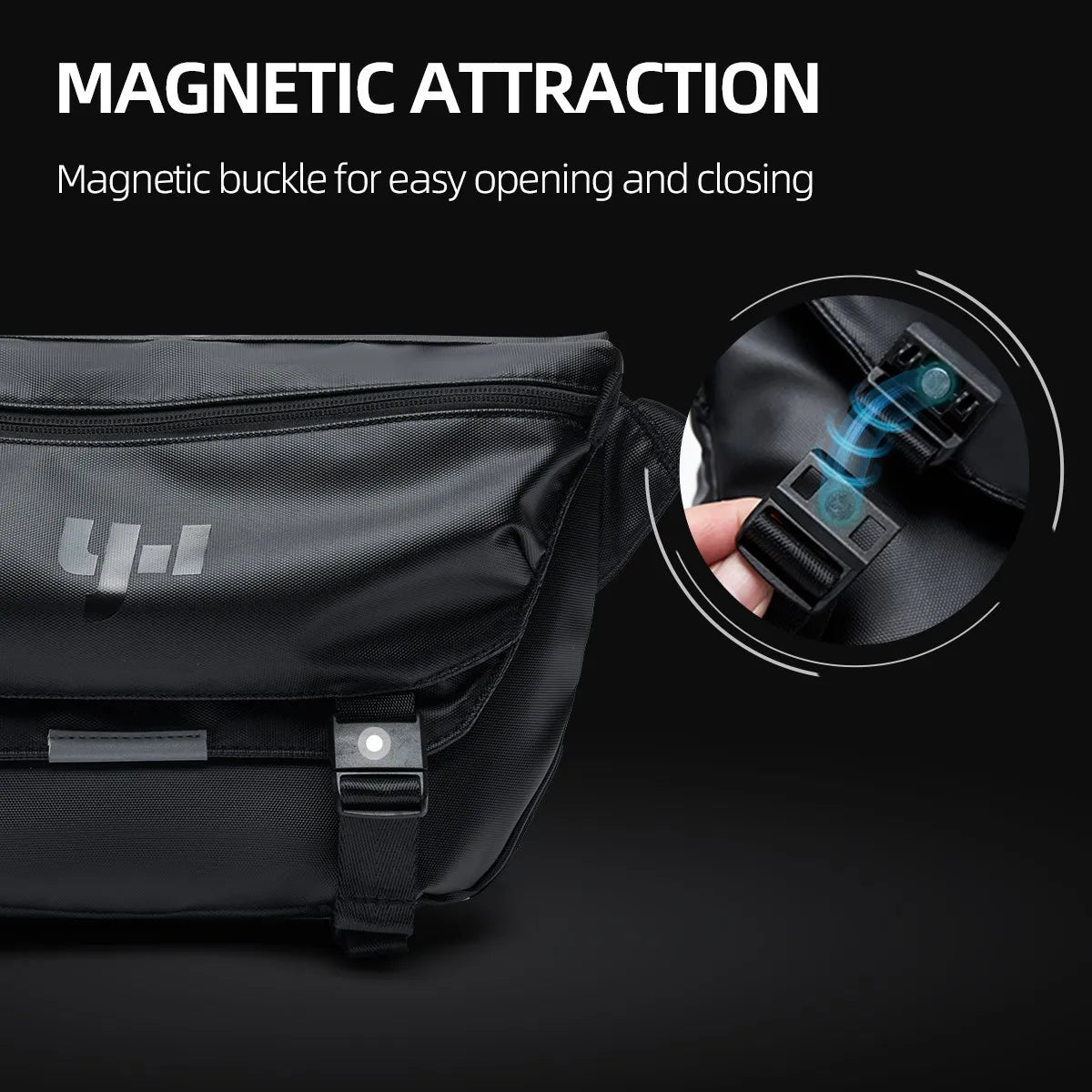 Ins Korean Style Men Waterproof Magnetic Buckle Crossbody Messenger Bag Daily Outdoor Travel Cycling iPad Camera Shoulder Bag
