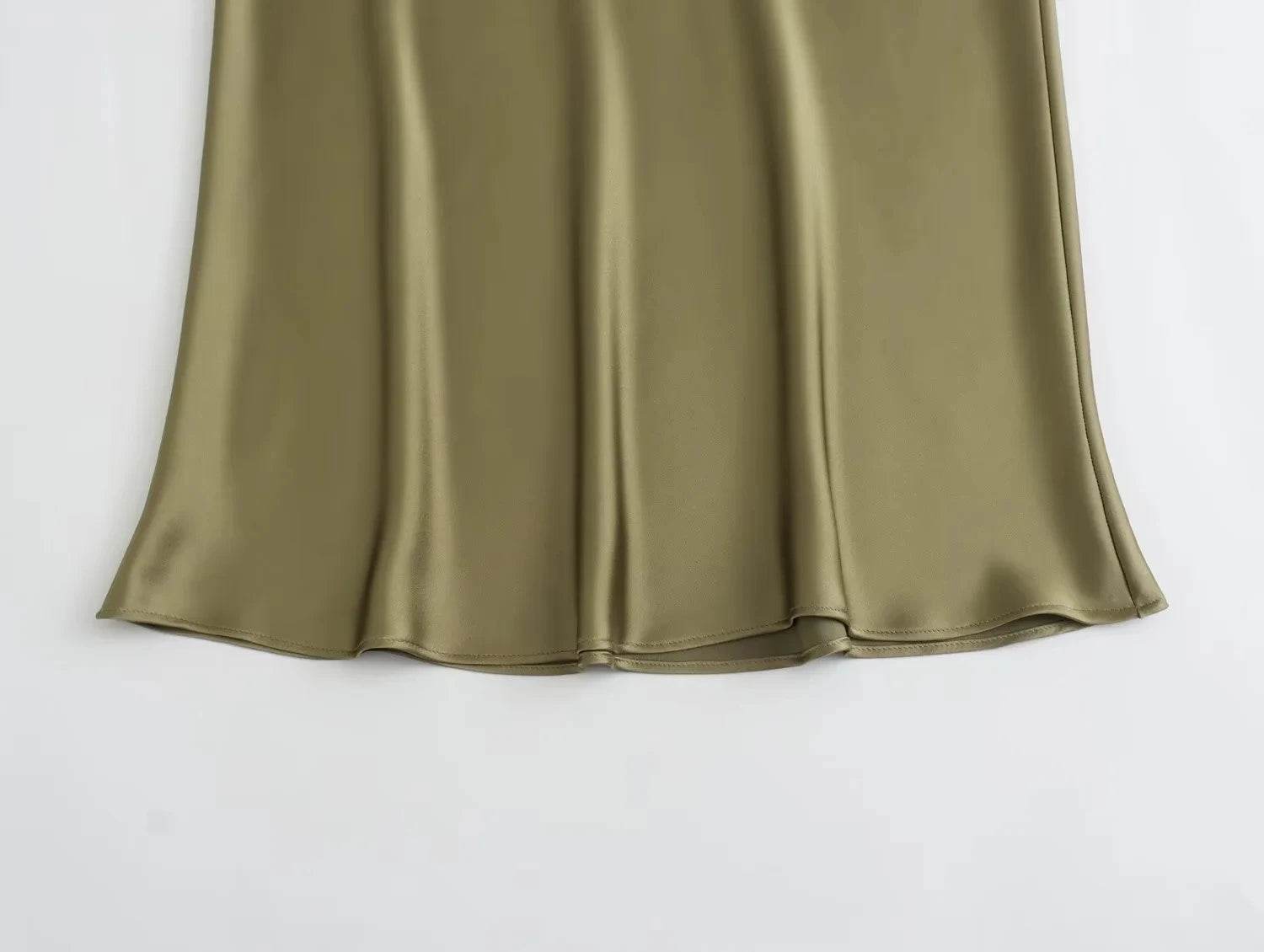 Women's Y2K Satin Midi Skirt - P12 Hub Europe
