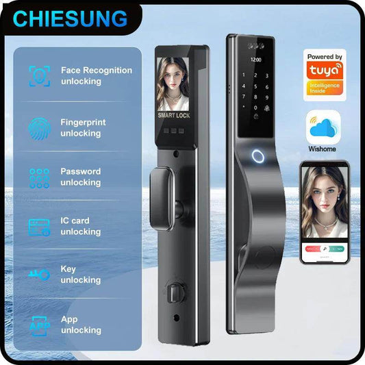 3D Face Lock WiFi, IP66, Fingerprint, Card, Code, 40-120mm - P12 Hub Europe
