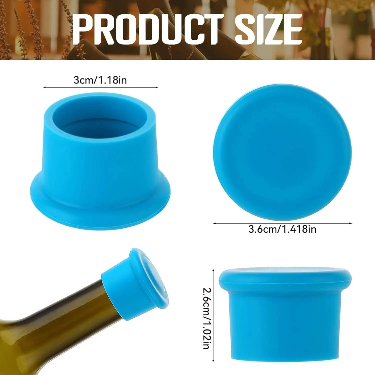 8Pcs Wine Stoppers Reusable Silicone Wine Corks Wine Bottle Stopper Beverages Beer Champagne Sealed Bottle Cap Keep Wine Fresh - P12 Hub Europe