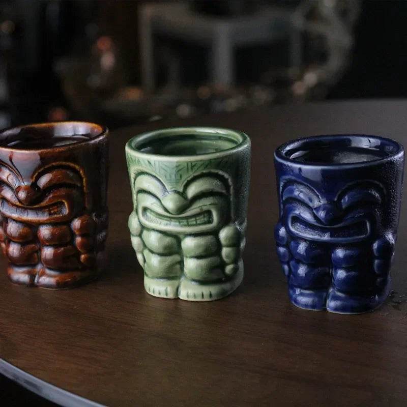 60ml Tiki Mug Hawaiian Cocktail Cup Creative Wine Bar Tools Beverage Cups Gifts for Friends Luxury Decoration Ceramic Funny Cup - P12 Hub Europe