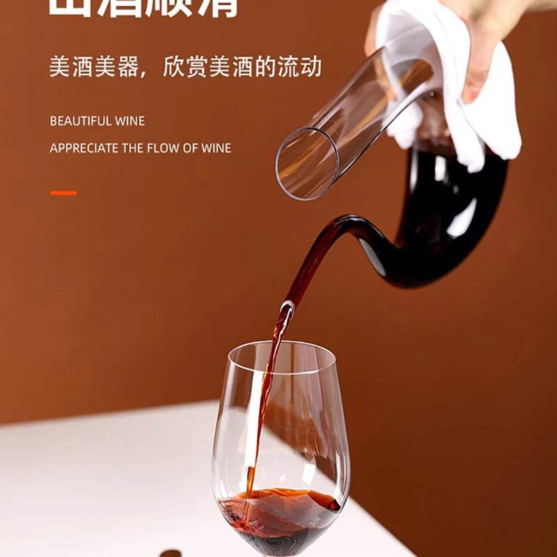 Crystal U-shaped Wine Decanter Gift Box Swan Decanter Creative Wine Separator - P12 Hub Europe