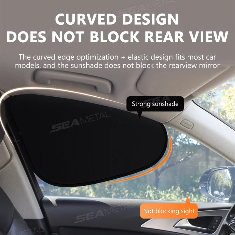 SEAMETAL 4-Layer Sun Shade Cover for Car Side Window Ultra-Light Electrostatic Curtains Sun Protection for Baby 99.9% UV Blocker