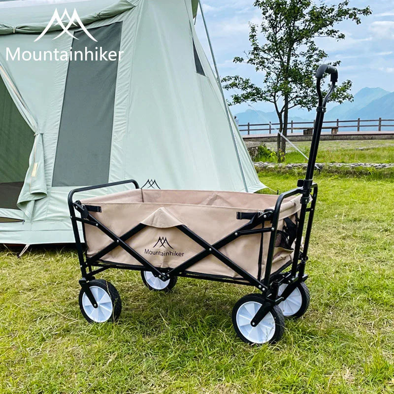 Mountainhiker Outdoor Camping Folding Cart Picnic Adjustable Trolley Pull-Cart Shopping Cart Equipment Tool