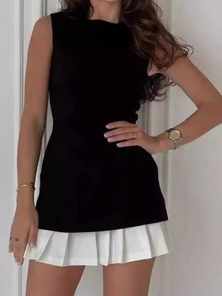 Sassy O-Neck Mini Dress - Slim Fit, High Waist & Versatile - P12 Hub Europe