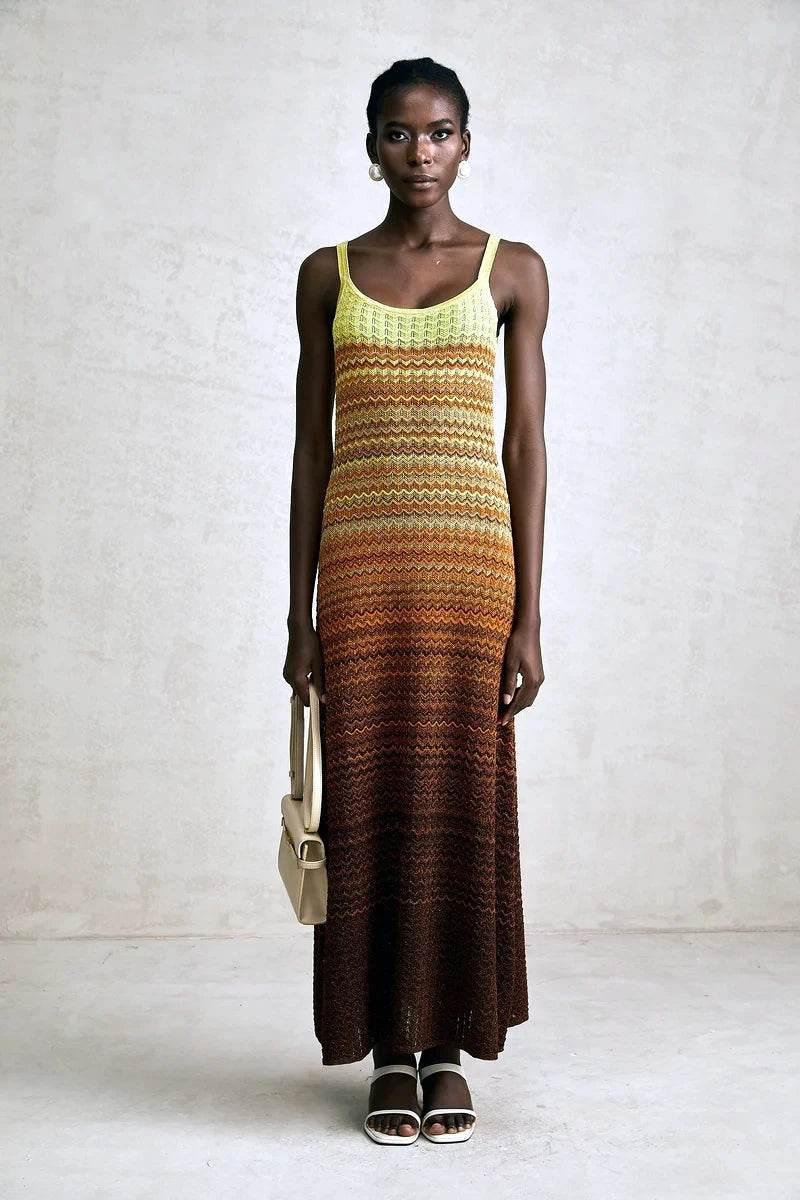 Knit Sleeveless Long Dress - Elegant Boho Chic - P12 Hub Europe