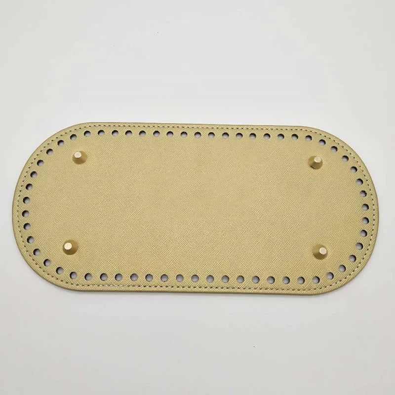 22x10cm Long Bottom for Knitted Bag PU leather Bag Base Handmade Bottom With Holes Diy Crochet Bag Bottom accessories
