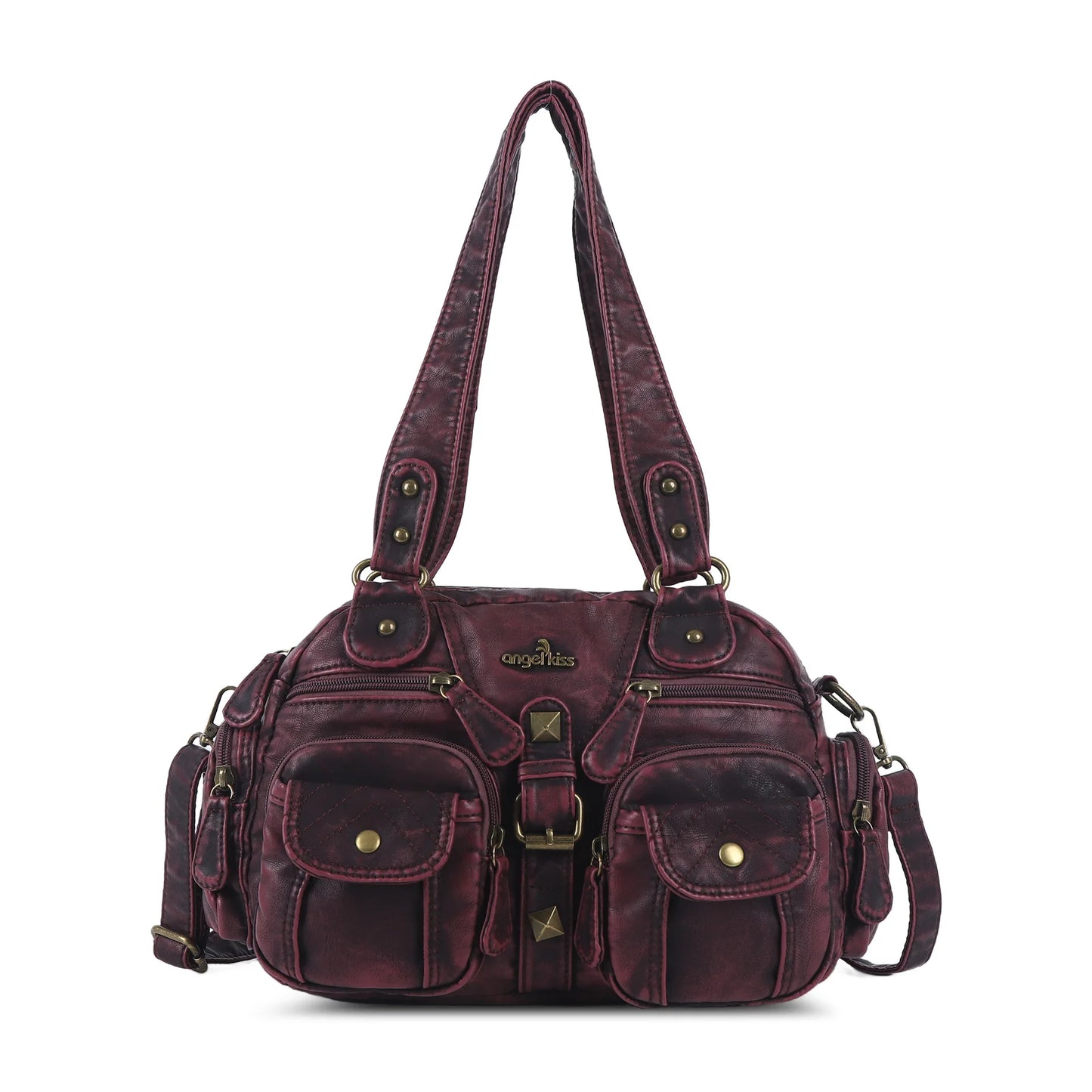 Angelkiss Women Handbags Satchel Top-handle Handbag PU Shoulder Bag Dumpling Pack Give Gifts Shoulder Bags Phone Money Pack