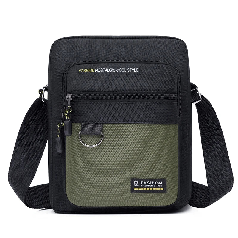 Men's Fashion Casual Oxford Leather Shoulder Bag Lightweight Elegant Small Messenger Handbag Stylish Purse for Men