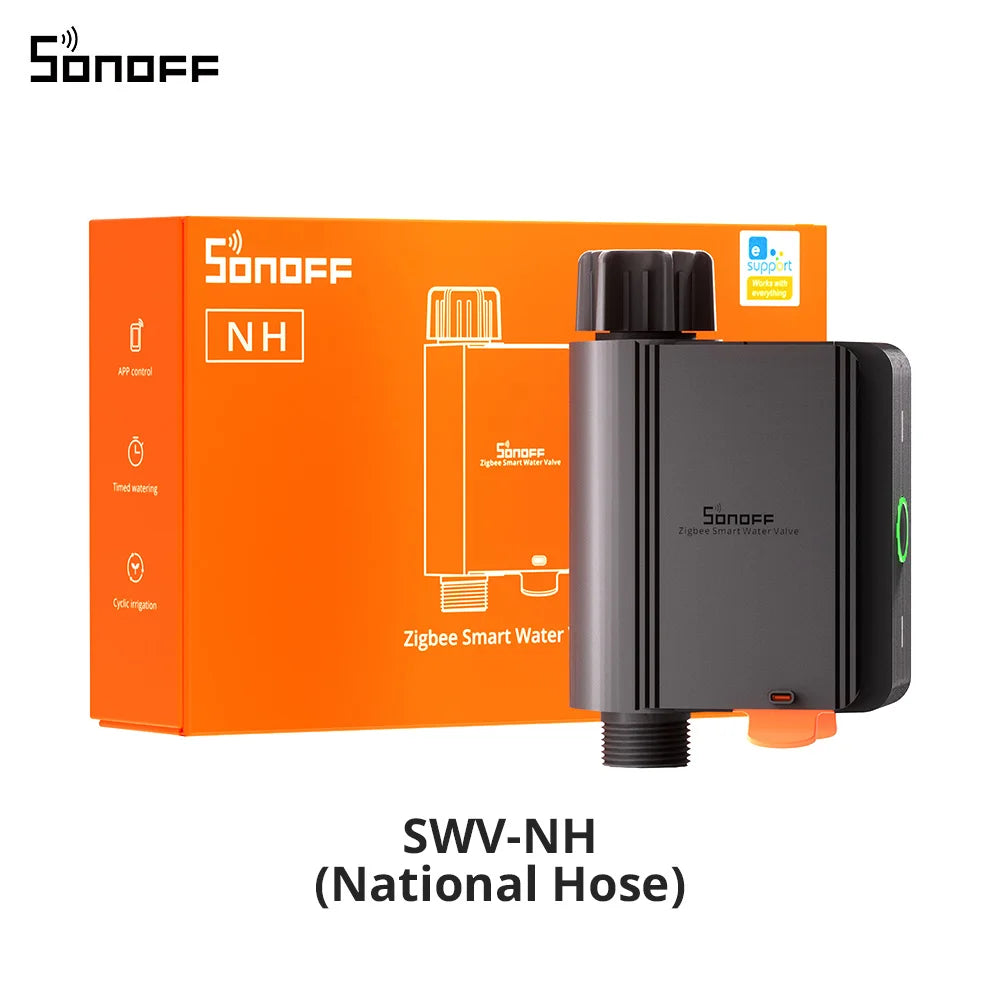 SONOFF SWV Zigbee Smart Water Valve IP55 Automatic Irrigation Easy Install Remote Control Time Schedule via eWeLink Alexa Google
