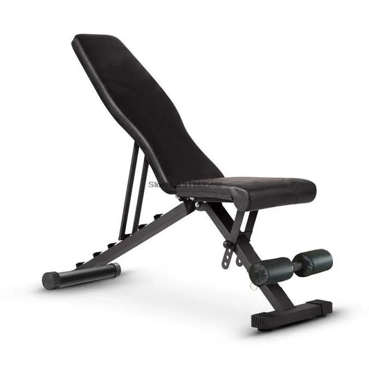 Body-Building Muscle Weight Training Machine Gym Fitness Foldable Dumbbell Bench Press Supine Board Sit-ups Rack With Pull Rope